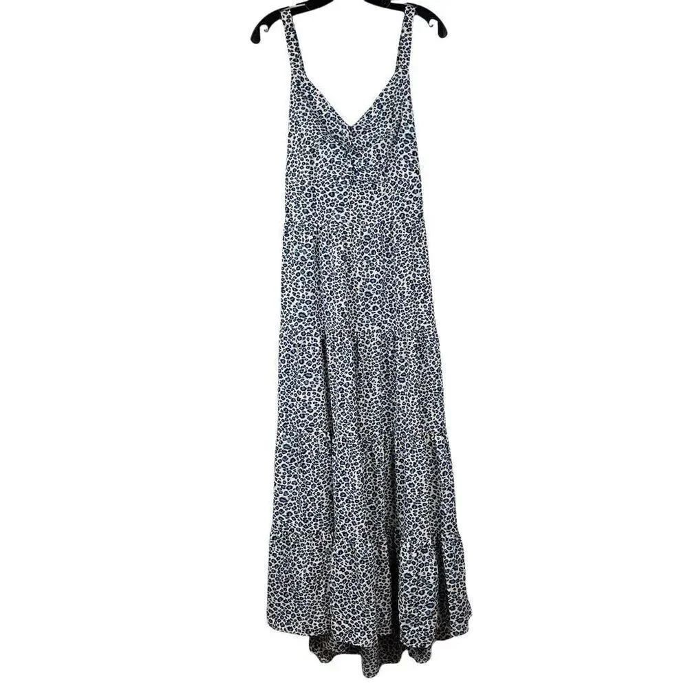 BTFBM Full Length Animal Print Back Cutout Summer Dress XL